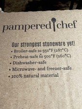 New Pampered Chef Classic Stoneware Stone Loaf Pan with Box #100221 Baking Bread