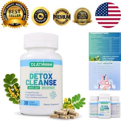 Detox & Cleanse Capsules - 15-Day Gut and Colon Support, Non-GMO, 30 Count