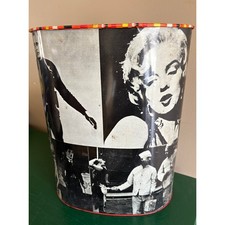 Marilyn Monroe Frank Sinatra Movie Stars CHEINCO Metal TRASH CAN Vintage 1960s