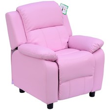 HOMOM Kids Recliner Armchair PU Leather Game Chair Children Sofa Seat Pink