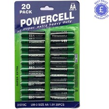 20 Pack Zinc Carbon AA Batteries - Perfect for Electronics & Remote Controls 0.33 per battery