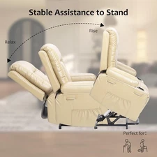 22" Power Lift Recliner Chair,Massage,Heat, Adjustable Reclining Chair,Ergonomic