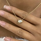 1ct Oval Pendant Necklace Yellow Gold 14K Labcreated Diamond F/VS — photo 2