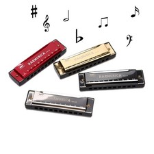 Harmonica Key of C 10 Hole Diatonic Harmonica C with Case for Beginner Students