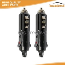 2pcs 12v Male Car Cigarette Lighter Socket Plug Connector With Fuse Red Led 2pcs 12v Male Car Cigarette Lighter Socket Plug Connector With Fuse Red Led