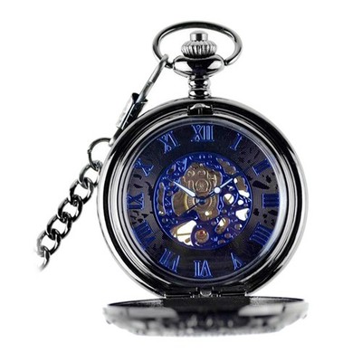 Mechanische Taschenuhr 4,7 cm Vintage Glaskugel Kuppel Skelett Handaufzug