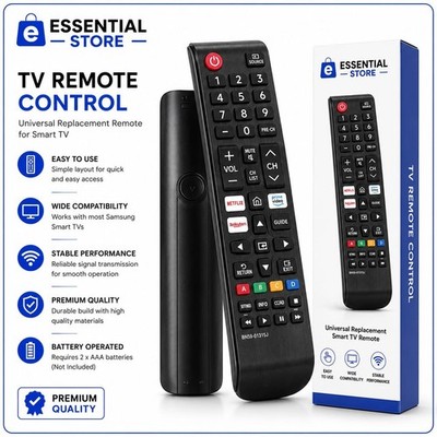 Samsung TV Ersatz Fernbedienung für Smart LED LCD UHD 4K TVs kompatibel