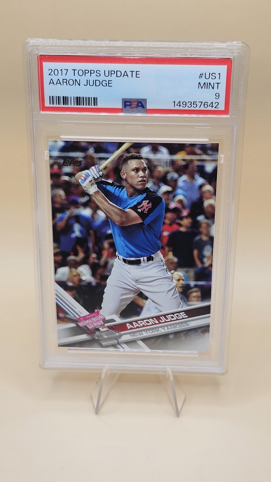 Topps Update 2017 Aaron Judge RC Rookie Home Run Derby #US1 PSA 9 Yankees 🔥⚾️🤯 view 1