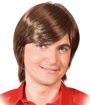 Perücke Schlager braun Herren Orlob Karneval Fasching Accessoire Frisur  