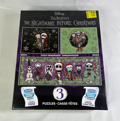 CEACO Tim Burton Nightmare Before Christmas 3 Puzzles #300 #500 #700 New