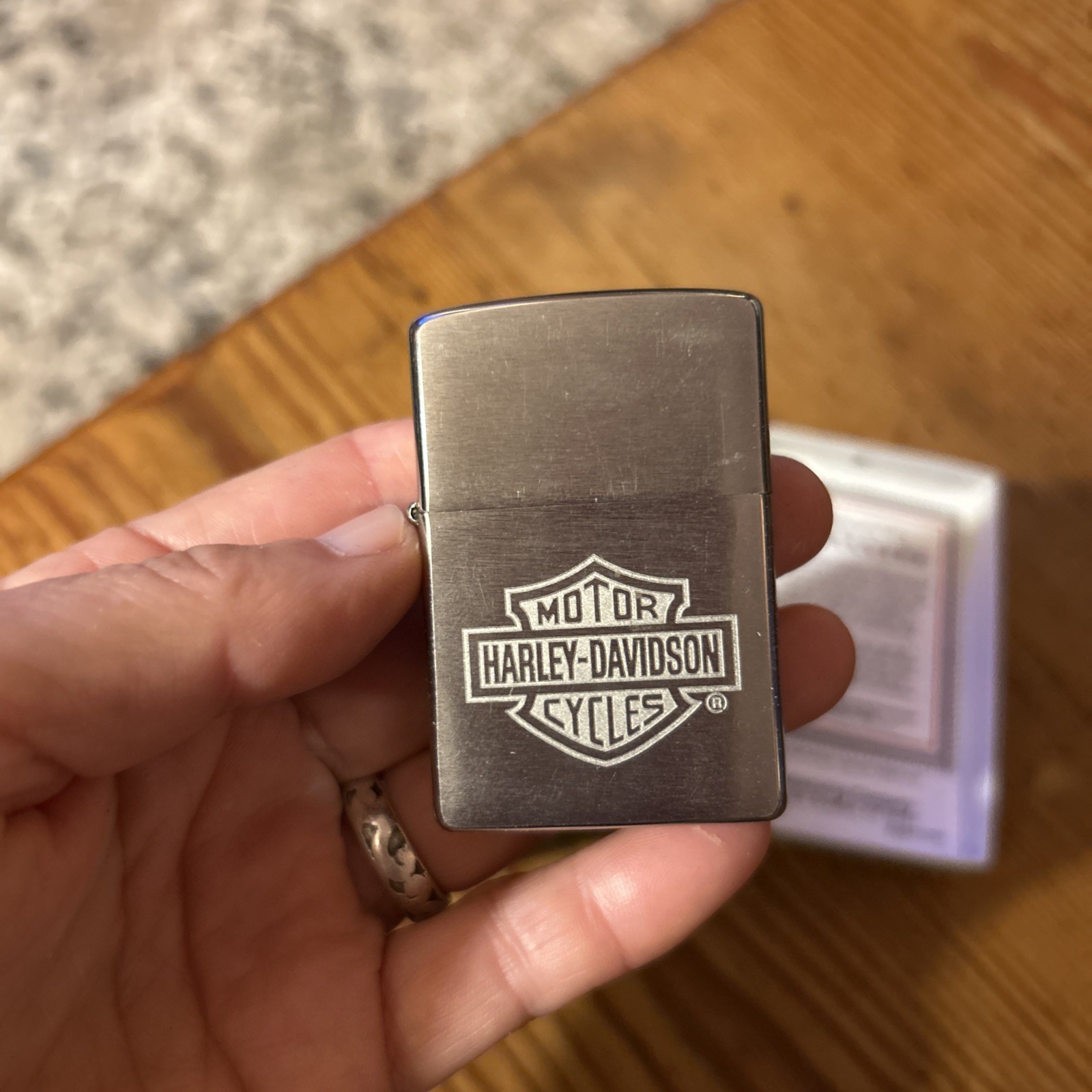 Vintage 2007 Harley Davidson Zippo Windproof Cigarette Lighter Original Box USA