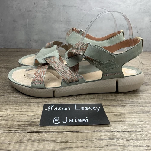Sandali estivi Clarks~donna~”Tri Sienna”~verde chiaro con cinturino~taglia 9 5M
