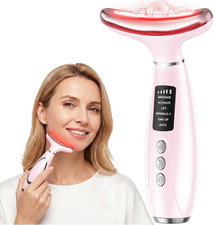 Red Light Therapy for Face and Neck, 7-Color Face Massager Tool for Anti-Aging 