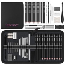 HIFORNY 42 PCS Drawing Set, Sketching Kit with Graphite Charcoal Pencils, B...