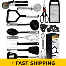 Home Hero 25 Pcs Silicone Spatula Kitchen Utensils Set - Black