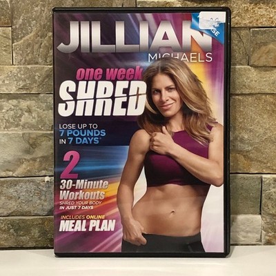 Jillian Michaels One Week Shred DVD Fitness 2x30-Minute Workouts Meal Plan