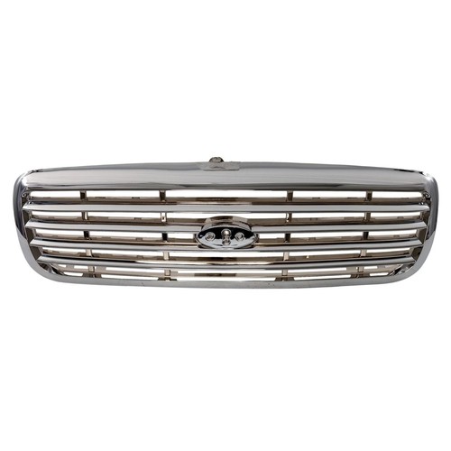 Front Grille Chrome Shell With Painted Gray Insert For 98-11 Ford Crown Victoria