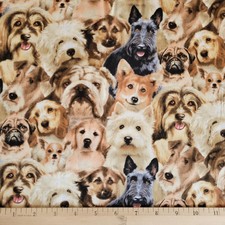 Dog Fabric Petporri Packed Dogs 100 Cotton From Elizabeth's Studios