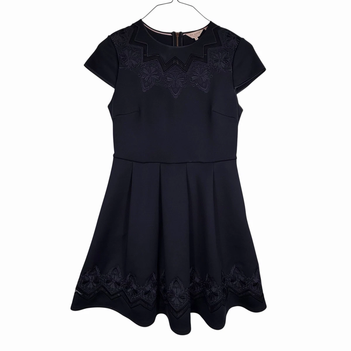 ted baker navy lace dress Ted Baker Lace Peplum Dress In Navy
