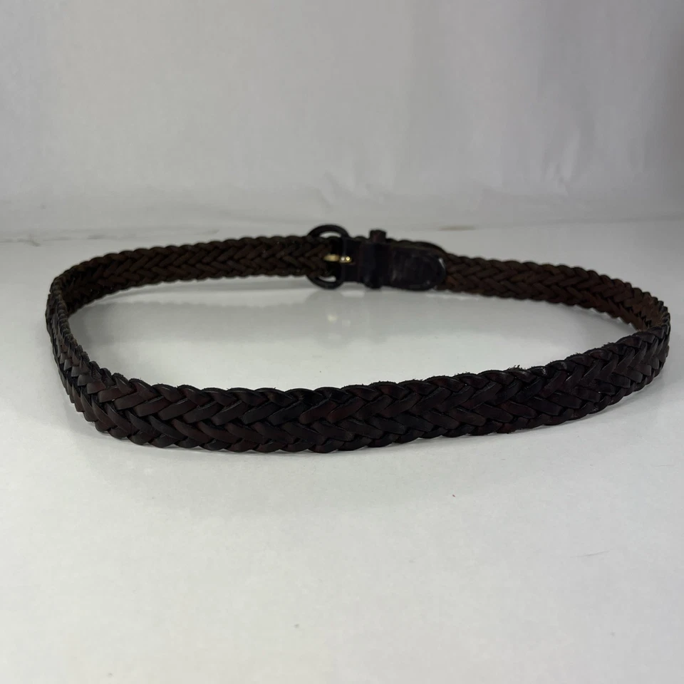 Пояс плетеный коричневый Dockers - лицевая воловья кожа - женский размер 32/80 - Изображение 4 из 4