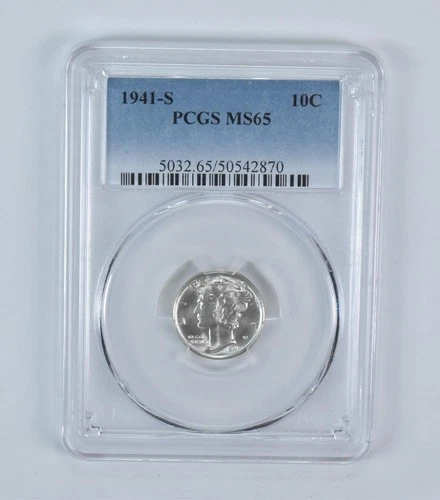 1941-S Mercury Dime MS65 PCGS Blue Label
