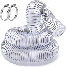 2-1/2" X 10' Dust Collection Hose with 2.5 in Clamp, Heavy Duty Pvc Dust Debris 