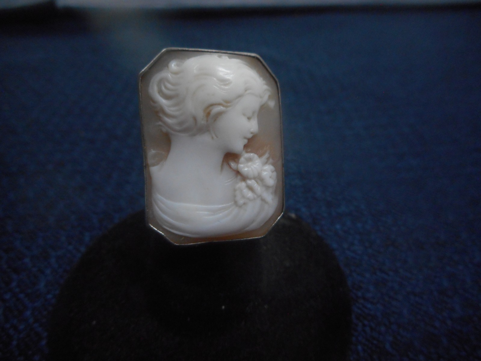 Sterling Silver Large Rectangle Cameo Statement R… - image 2