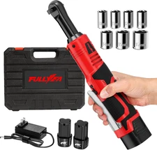 Electric Ratchet Wrench Set, 550 RPM Cordless Ratchet Wrench, 3/8" 18V Power Rat