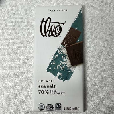 Sea Salt Organic Dark Chocolate Bar, 70% Cacao, 6 Pack | Vegan, Fair Trade