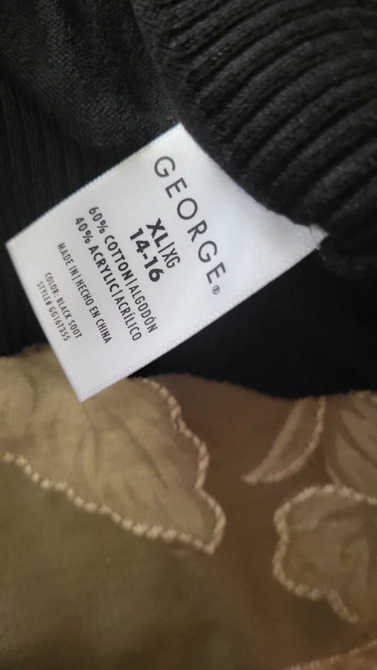 Suéter George Juniors Negro XL 14 16 Pin Point Parte Superior Abotonada 21 L 20 Acro Foto 4 de 4