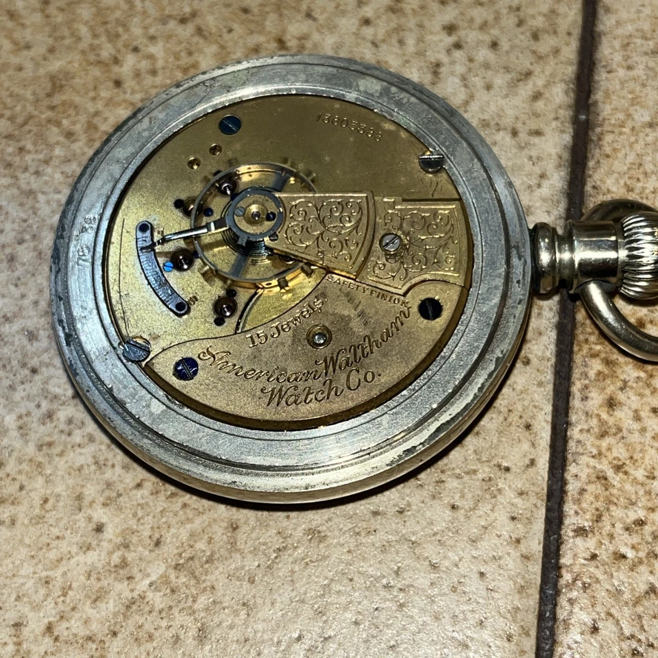 Reloj Bolsillo Waltham 1904 Modelo 1883 Grado-81 Dueber Estuche Plateado Años 18 15j Funciona Foto 3 de 4