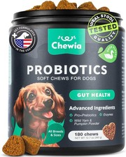 Probiotics for Dogs Gut Health, Digestion, 180 count, Black and green