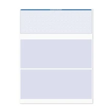 Blank Blue Computer Checks / 8.5" x 11" Blank Business Checks / 250 Laser and...