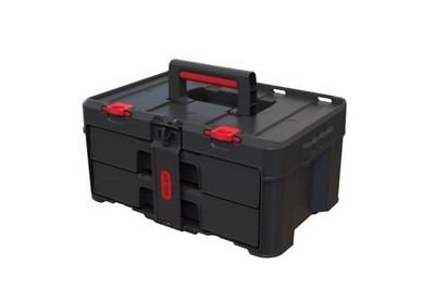 Keter Stack-n-Roll Two Drawer Tool Box for Small Parts and Power Tool Accesso...