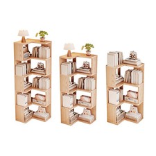 Corner Bookcase Shelf 5 Tiers L Shaped Bookshelf Storage Display Rack Home Decor