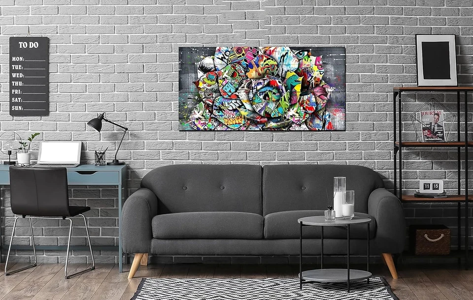 大号班克斯帆布印花 - 花卉墙艺术客厅 — 第 4/4 张图片