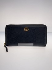GUCCI GG Marmont long wallet leather black plain women 456117 From Japan