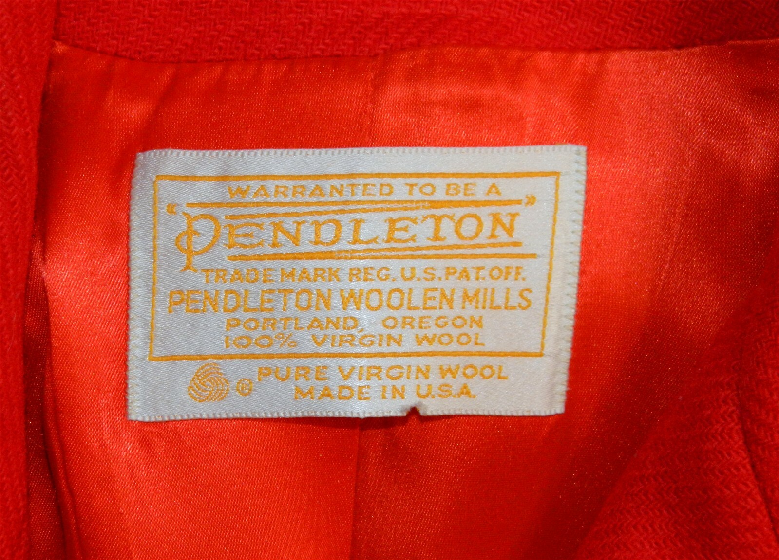 PENDLETON Red Wool Jacket Double Breasted Button … - image 5