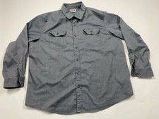 Wrangler Men  s Long Sleeve Button Up Gray Denim Shirt Size 2XL