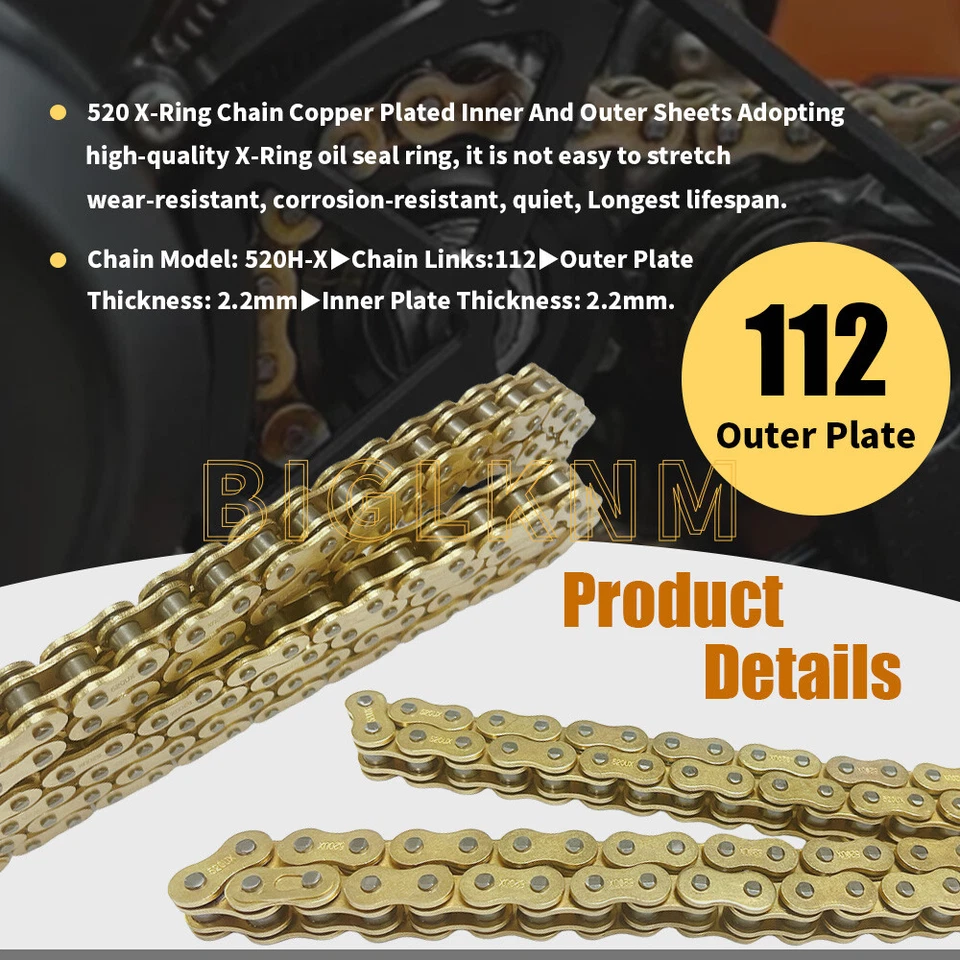 520 X-Ring Drive Chain & Connecting Master Link for BMW F650GS, Hyosung GT250R - Изображение 2 из 4