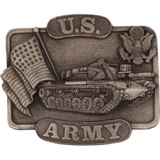Us Army Tank Veteran Soldier Heavy Armored Mech Infantry NOS Vintage Belt Buckle