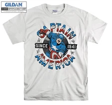 Marvel Avengers Vintage Captain America Com Hoodie Tshirt Men Women Unisex AB703