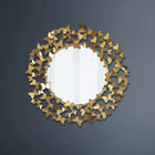Metal Big Gold Foil Butterfly Vintage Greek Wall Art Deco Round Gubi Mirror Art