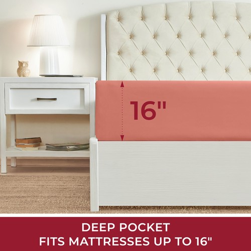 Mellanni Microfiber Fitted Sheet w/ Deep Pockets, Elastic All Around, 20+ Colors - Picture 67 of 205
