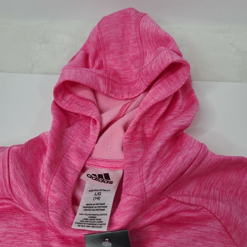 Adidas Girls' Hoodie Sz L(14) Bright pink, new with tags MSRP $45.00 logo - Picture 5 of 10
