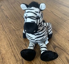 Russ Berrie Standard Zebra Plush Floppy Sitting Shelf Sitter Stuffed Animal 14