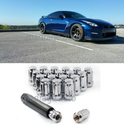 For Honda Toyota Wheel m12x1.5 Rim Bolts Tuner LUG NUTS Spline Locks KEY Silver