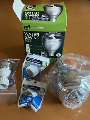 Greenlite Water Saving Kit  -1.5GPM Fixed Showerhead and Aerators NEW