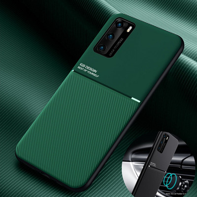 Magnetic Leder Metall Slim Hülle Für Huawei P50 P40 P30 P20 Mate 60 40 Pro Case