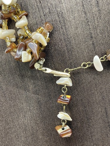 Vintage Japanese Mid Century Four Strand Shell & Bead Necklace - Picture 5 of 5